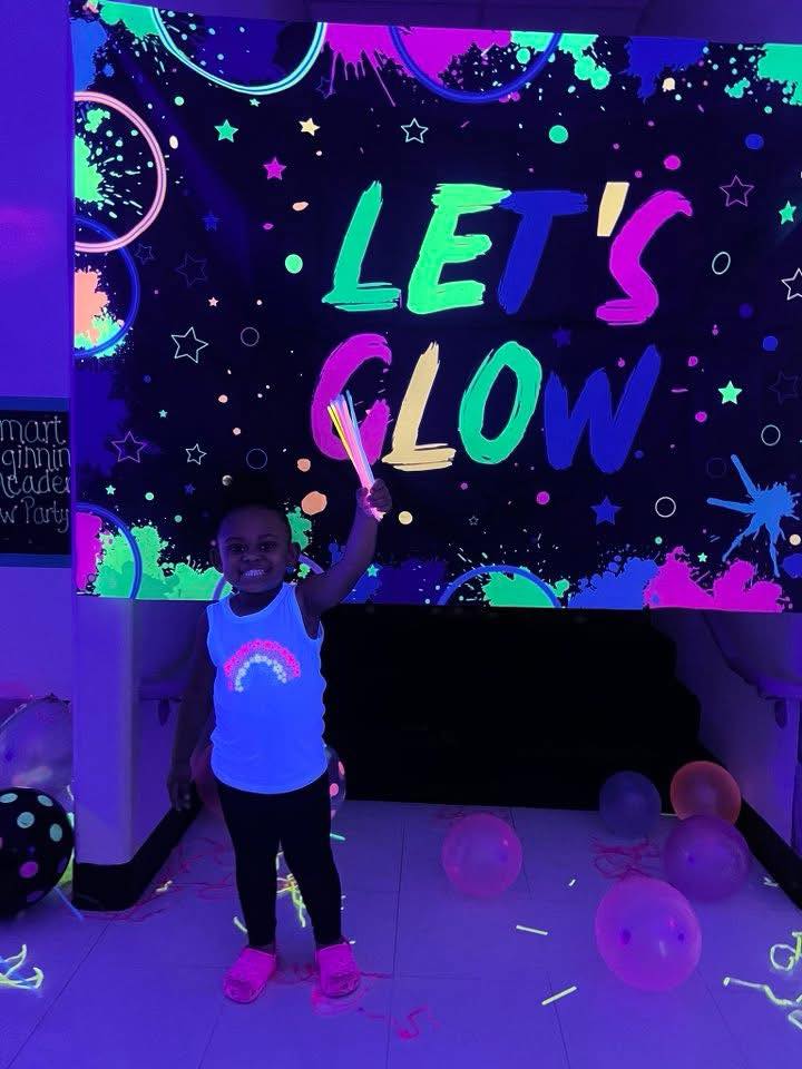 Glow party at summer camp